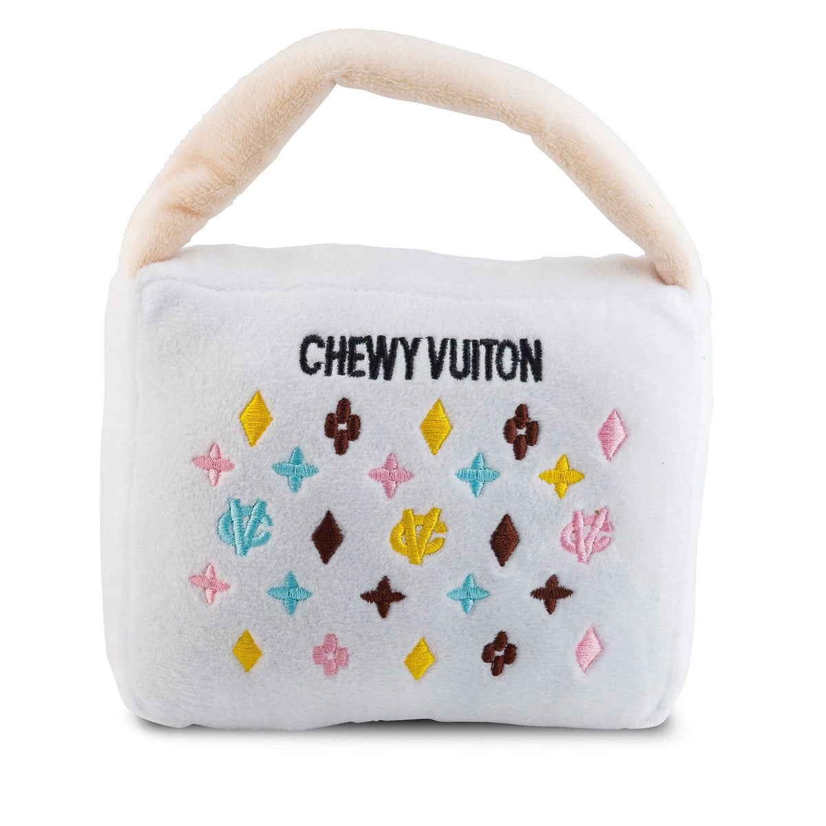 Chewy Vuiton Purse White Dog Toy