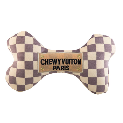 Chewy Vuiton Bones Tan Dog Toy