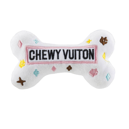 Chewy Vuiton Bones White Dog Toy