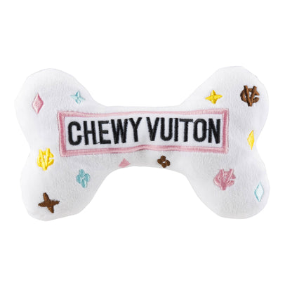 Chewy Vuiton Bones White Dog Toy