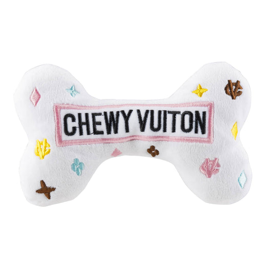 Chewy Vuiton Bones White Dog Toy
