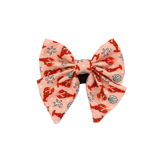 Lobster Love Dog Sailor Bow