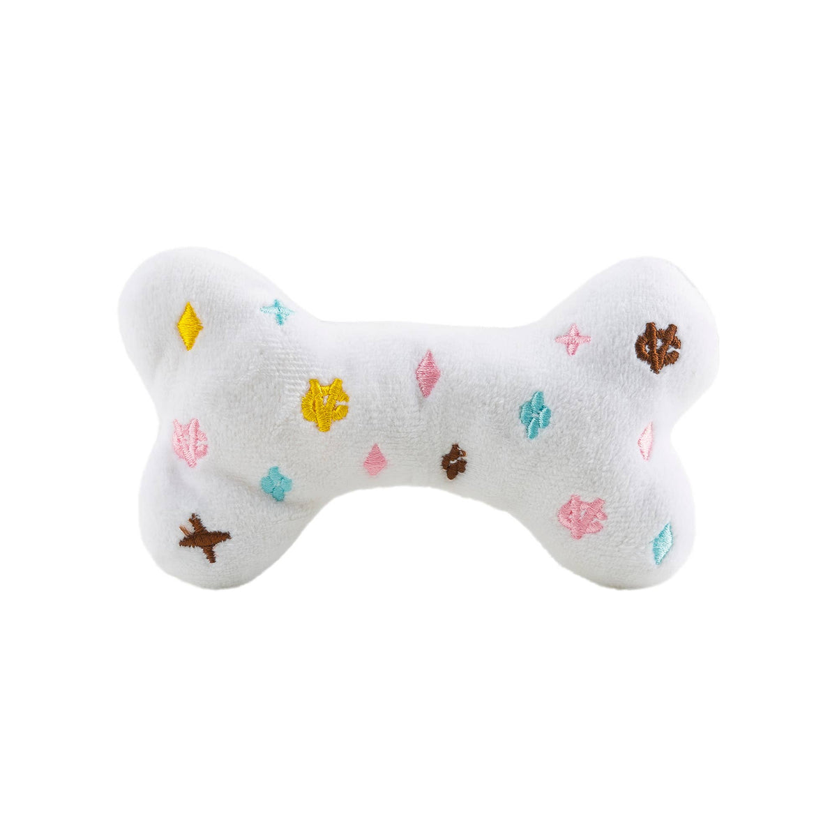 Chewy Vuiton Bones White Dog Toy